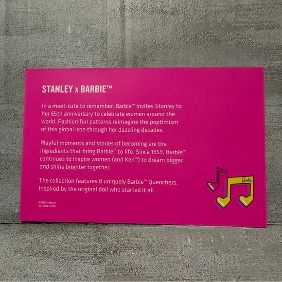 Stanley x Barbie 80's Rocker 65th Anniversary Tumbler‎ Straw & Stickers Only - Picture 4 of 4